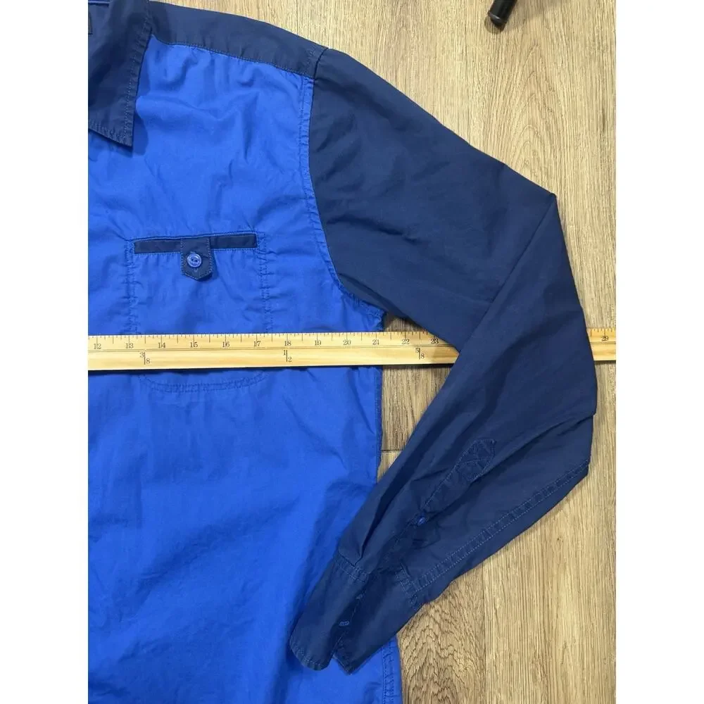 Mens Vintage Size M Early 2000s Multi Color Blue “G By Guess” Button Down Shirt - Picture 6 of 7